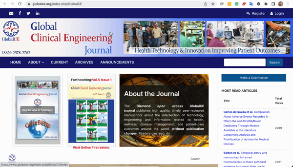 Global Clinical Engineering Journal New Feature